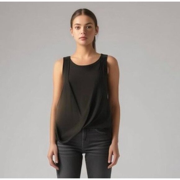 Simply Vera Vera Wang Chiffon Draped Top - Picture 1 of 7